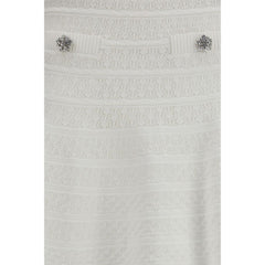 Self-Portrait White Viscose Mini Skirt
