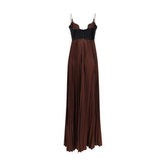 Self-Portrait Brown Polyester Casual Dress