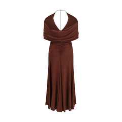 Self-Portrait Brown Viscose Casual Dress