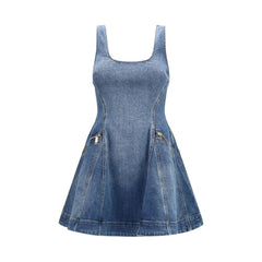 Self-Portrait Blue Cotton Casual Dress