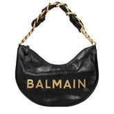Balmain Black Leather Shoulder Bag