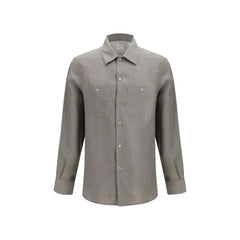 Brunello Cucinelli Bicolor Linen Dress Shirt