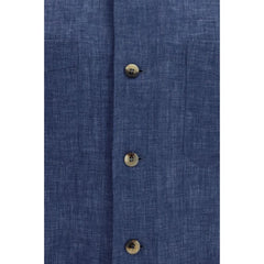 Brunello Cucinelli Blue Linen Blouse