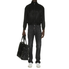 Saint Laurent Black Silk Bomber