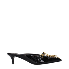 Balmain Black Leather Platform Sandals