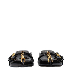 Balmain Black Leather Platform Sandals
