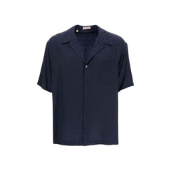 Valentino Blue Silk Pattern Shirt