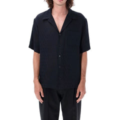 Valentino Blue Silk Pattern Shirt