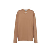 Prada Bruin Katoenen T-shirt Met Lange Mouwen