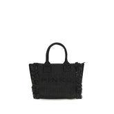 PINKO Black Raffia Shoulder Bag