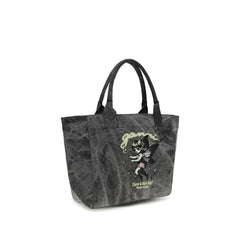 Ganni Gray Recycled Cotton Shoulder Bag