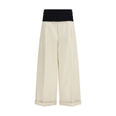 Darkpark Beige Cotton Casual Pants