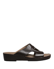 Dolce & Gabbana Brown Leather Cutout DG Logo Sandals Shoes