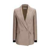 Max Mara Beige Silk Blazer
