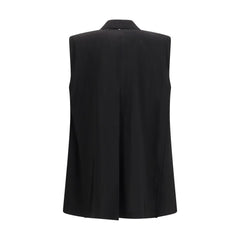 Max Mara Black Viscose Sleveless Jacket