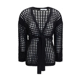 Max Mara Pure Black Cotton Cardigan