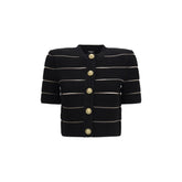 Balmain Black Viscose Cardigan