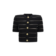 Balmain Black Viscose Cardigan