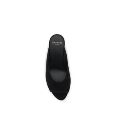 Balmain Black Goatskin Mules