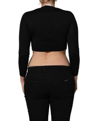 Dolce & Gabbana Black Graphic Print Long-Sleeved Top