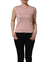 Dolce & Gabbana Roze Mouwloze Kasjmier Gebreide Tanktop