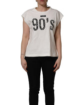 Dolce & Gabbana Wit Katoenen Mouwloos Grafisch Tanktop
