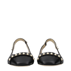 Jimmy Choo Black Leather Flats