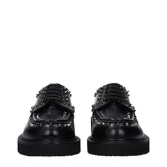 Valentino Garavani Black Leather Oxfords And Derbies
