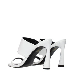 Versace White Leather Stiletto Heel Sandals