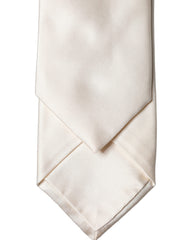 Dolce & Gabbana Off White Satin Silk Adjustable Women Tied Necktie Tie