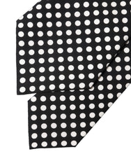 Dolce & Gabbana Black White Polka Dot Silk Adjustable Women Necktie Tie