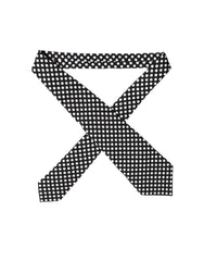Dolce & Gabbana Black White Polka Dot Silk Adjustable Women Necktie Tie