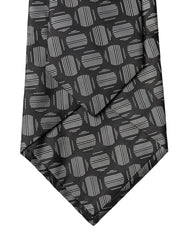 Dolce & Gabbana Black White Geometric Silk Adjustable Women Necktie Tie