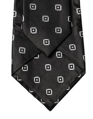 Dolce & Gabbana Black White Geometric Silk Adjustable Women Necktie Tie