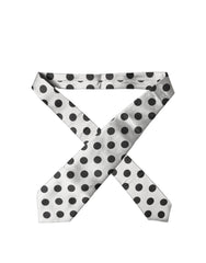 Dolce & Gabbana White Black Polka Dot Silk Adjustable Women Necktie Tie