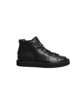 Dolce & Gabbana Black Leather Lace Up Men Ankle Boots Shoes
