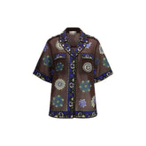 Alemais Brown Ramie Pattern Shirt