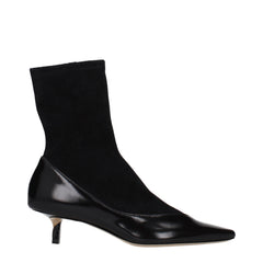 Jacquemus Black Leather Ankle Boots