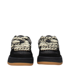 Barrow Black Leather Low Top Sneakers