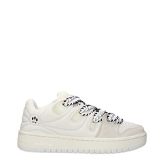 Barrow White Leather Low Top Sneakers