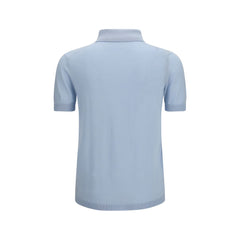 Aragona Cashmere Blue Cotton Polo Shirt