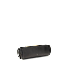 Khaite Black Calf Leather Bos Taurus Clutch Bag