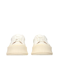 Jil Sander White Leather Platform Sneakers