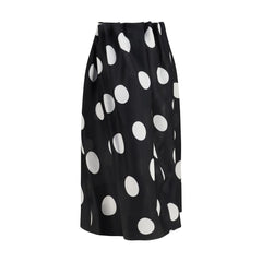 Khaite Black Silk Skirt