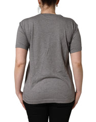 Dolce & Gabbana Grey Cotton Short Sleeves Crew Neck T-shirt