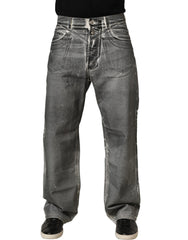 Dolce & Gabbana Grey Washed Mid Waist Straight Denim Jeans