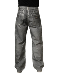 Dolce & Gabbana Grey Washed Mid Waist Straight Denim Jeans
