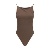 Jacquemus Brown Polyamide One-Piece Swimsuit