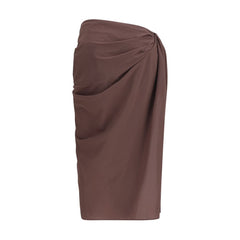 Jacquemus Brown Polyester Midi Skirt