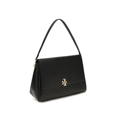 Tory Burch Black Calf Leather Bos Taurus Shoulder Bag